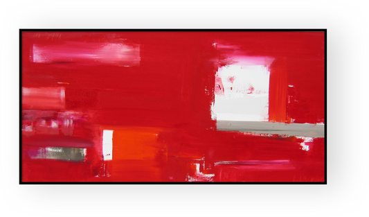 Travel - 6231 Abstract red painting fine art oils on canvas